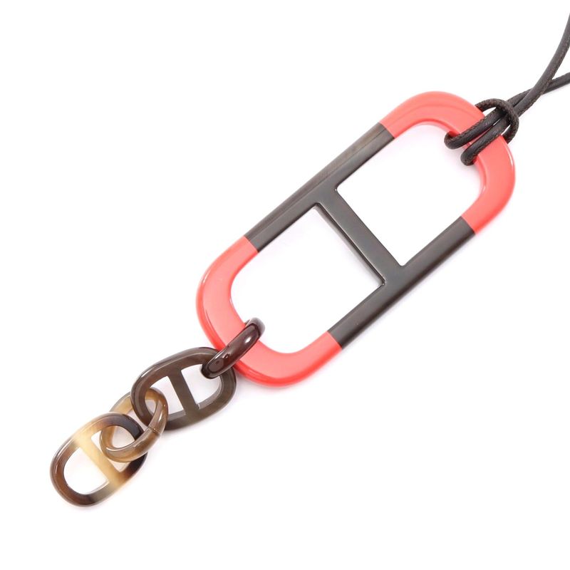 Hermes Leather Buffalo Horn Necklace
